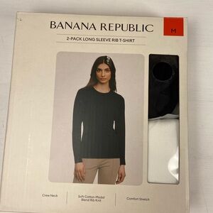 Banana Republic Black and White Ribbed T-Shirt Set